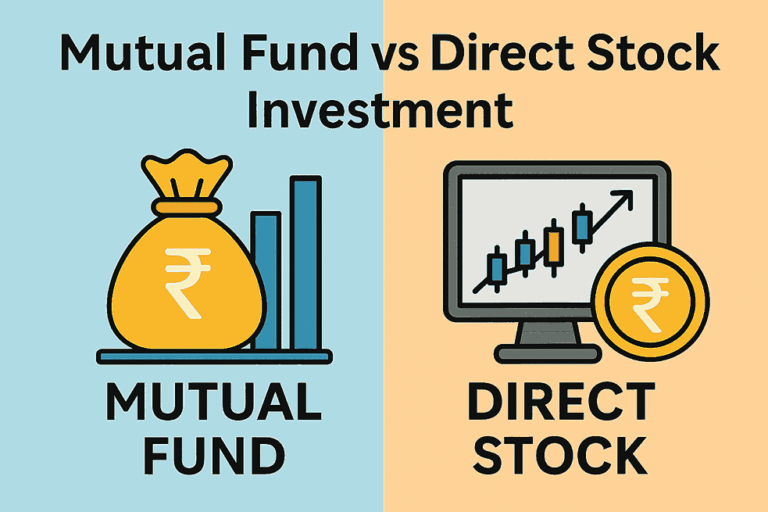 "Mutual Fund vs Direct Stock Investment 2025 तुलना – किसमें निवेश बेहतर है हिंदी में आसान गाइड"