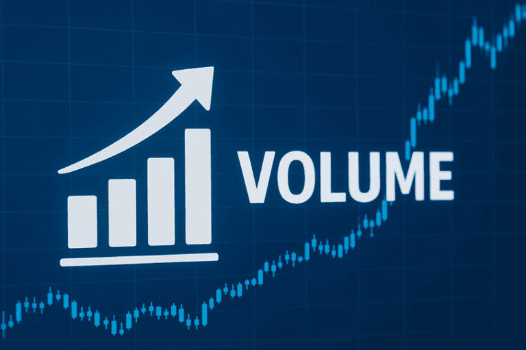 Volume Analysis क्या है और इससे Trend कैसे पहचानें? (Example व FAQs सहित ) Volume Analysis Chart दिखाता हुआ Stock Market Graph, जिसमें Buyers और Sellers की Activity नजर आ रही है