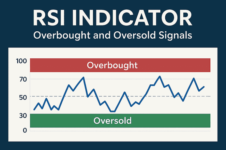 RSI Indicator chart showing overbought and oversold levels in Hindi