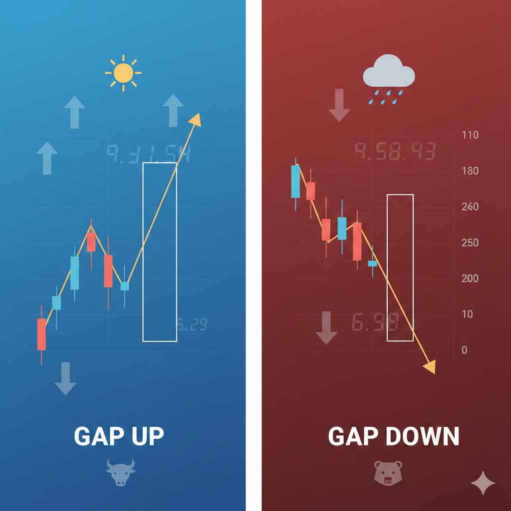 Intraday Trading Gap Up Gap Down Entry Exit Strategy Chart